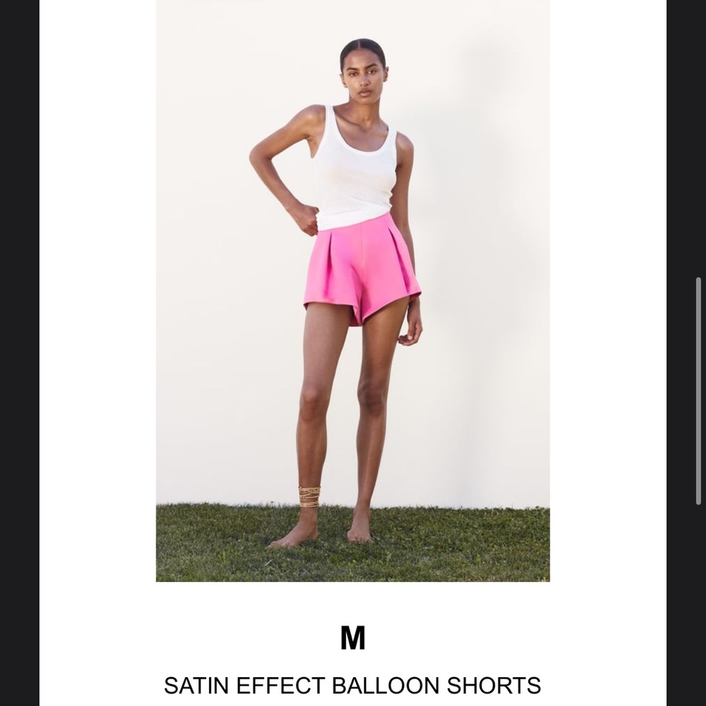 Zara satin balloon shorts